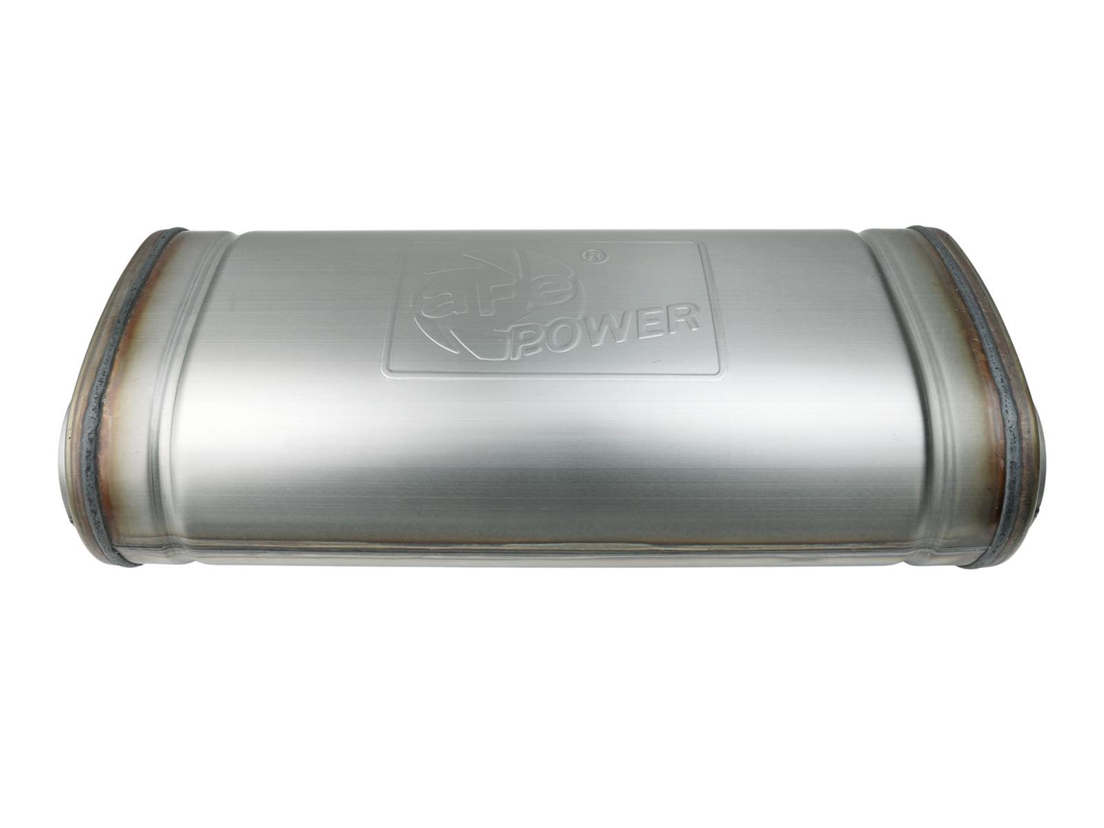 AFE MACH Force-Xp 409 Stainless Steel Muffler 3 IN Dual Inlet/Dual Outlet 5 IN H x 8 IN W x 18 IN L - Oval Body - 49M00055