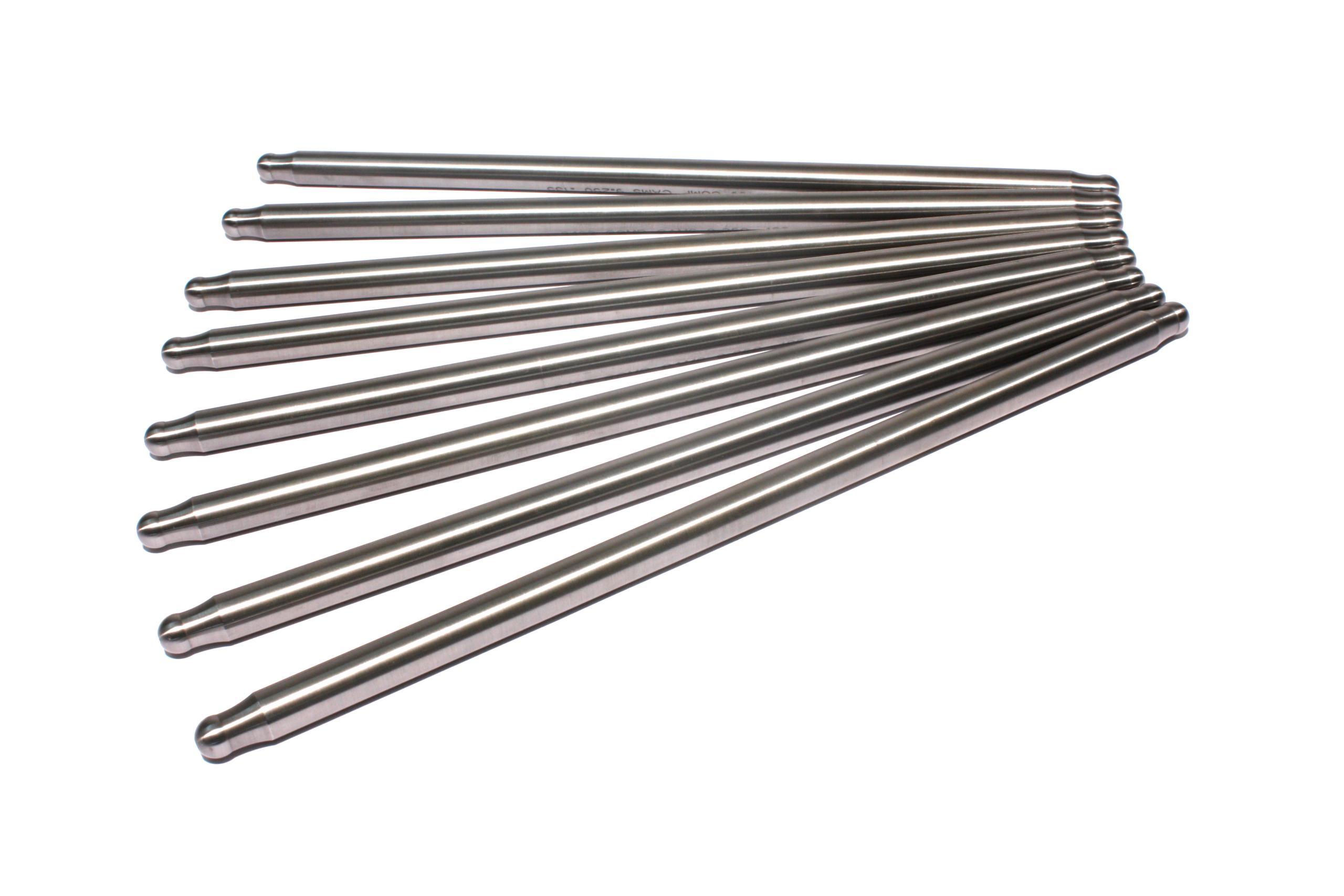 Comp Cams Hi-Tech One-Piece 9.250" Long, .135" Wall, 3/8" Diameter Pushrod Set of 8 - 8469-8