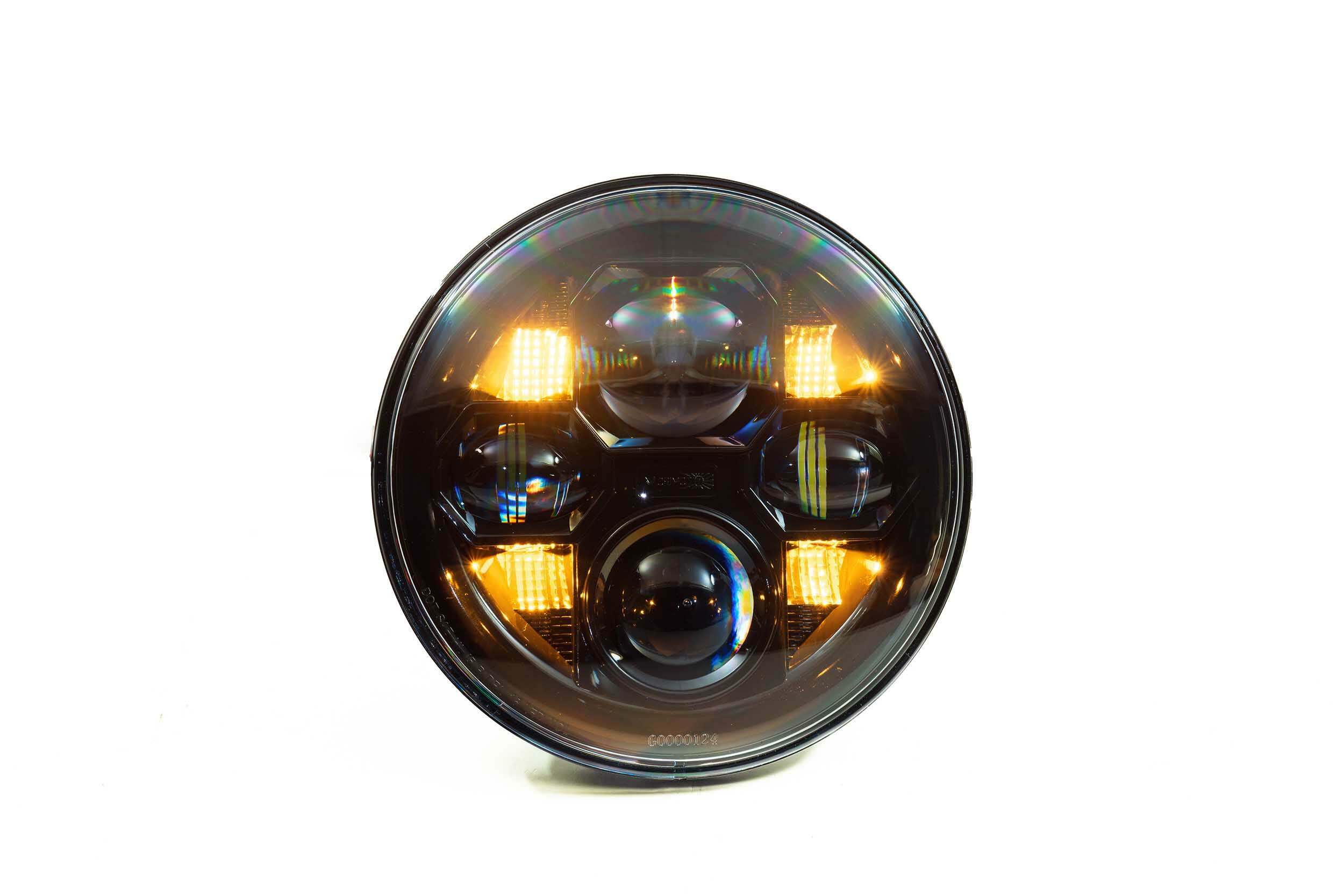 Morimoto Sealed Beam:  Sealed7 2.0 (7" Round) (Black) (Universal) - LF271