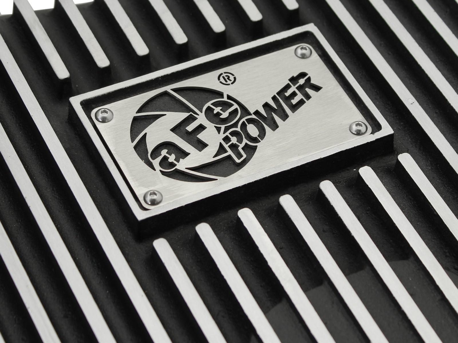 aFe POWER Transmission Pan Black w/ Machined Fins (2011-2021 F-250 Super Duty, F-250 Super Duty, F-350 Super Duty, F-350 Super Duty) - 46-70182