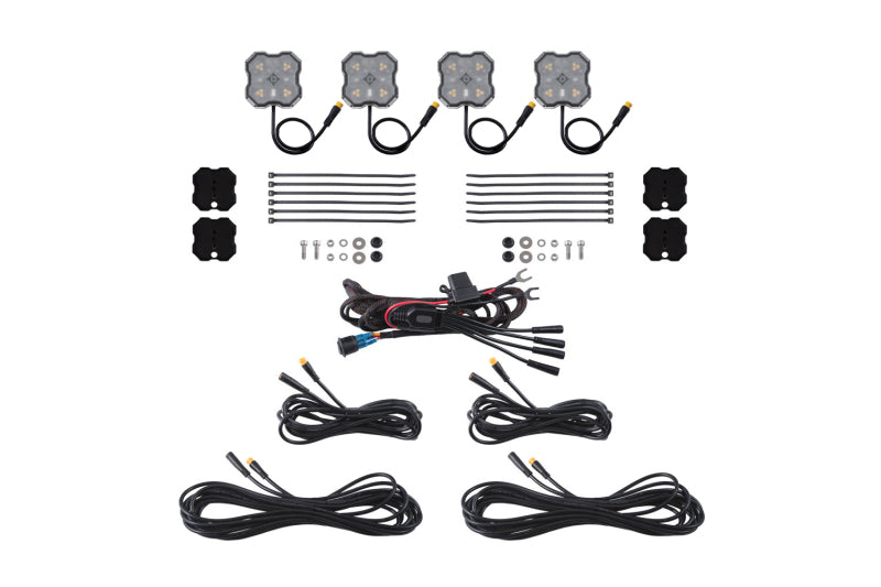 Diode Dyamics Rock Light - Amber/White - M8 Magnet 4-Pack