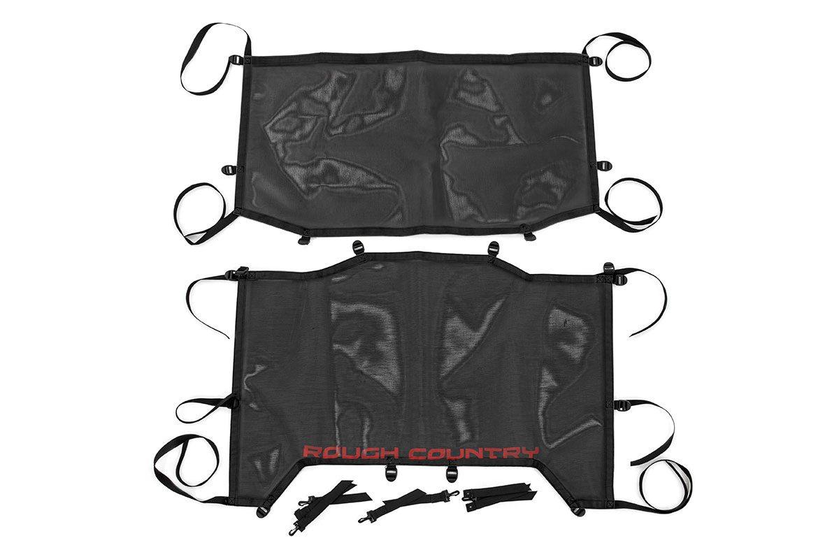 Rough Country Jeep Wrangler JL Unlimited Mesh Bikini Top Plus (18-20 4-Door, Black) (2018-2020 Wrangler) - 85120