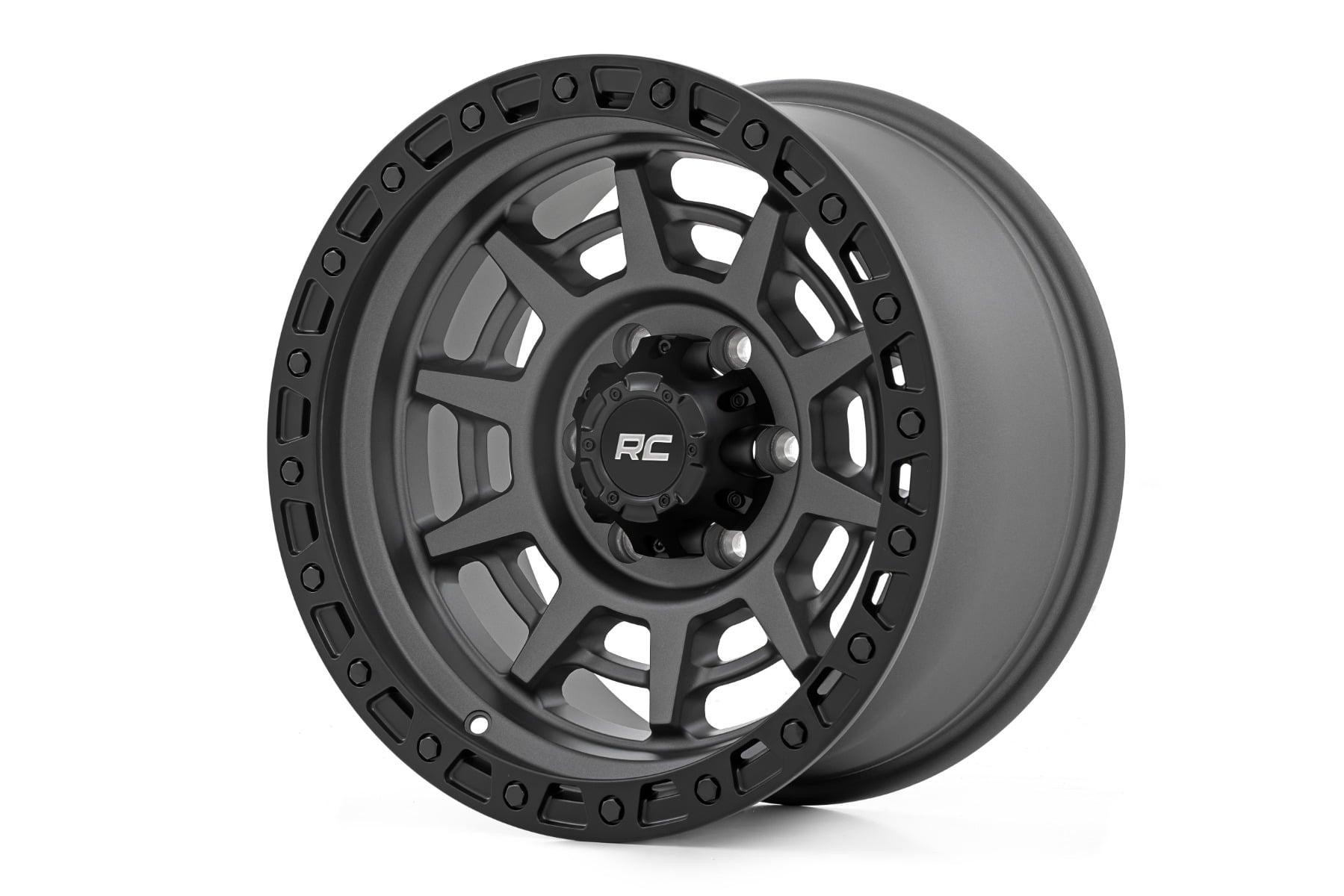 Rough Country 85 Series Wheel Simulated Beadlock Gunmetal Gray/Black 17x9 6x135 -12mm (2003-2012 Expedition, F-150) - 85170917A