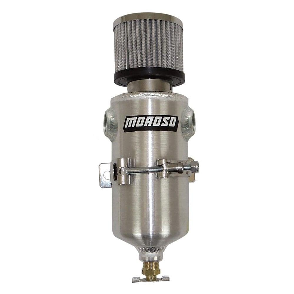 Moroso Tank, Breather, Catch Can, Two 1/2 Npt Female Fitting - 85455