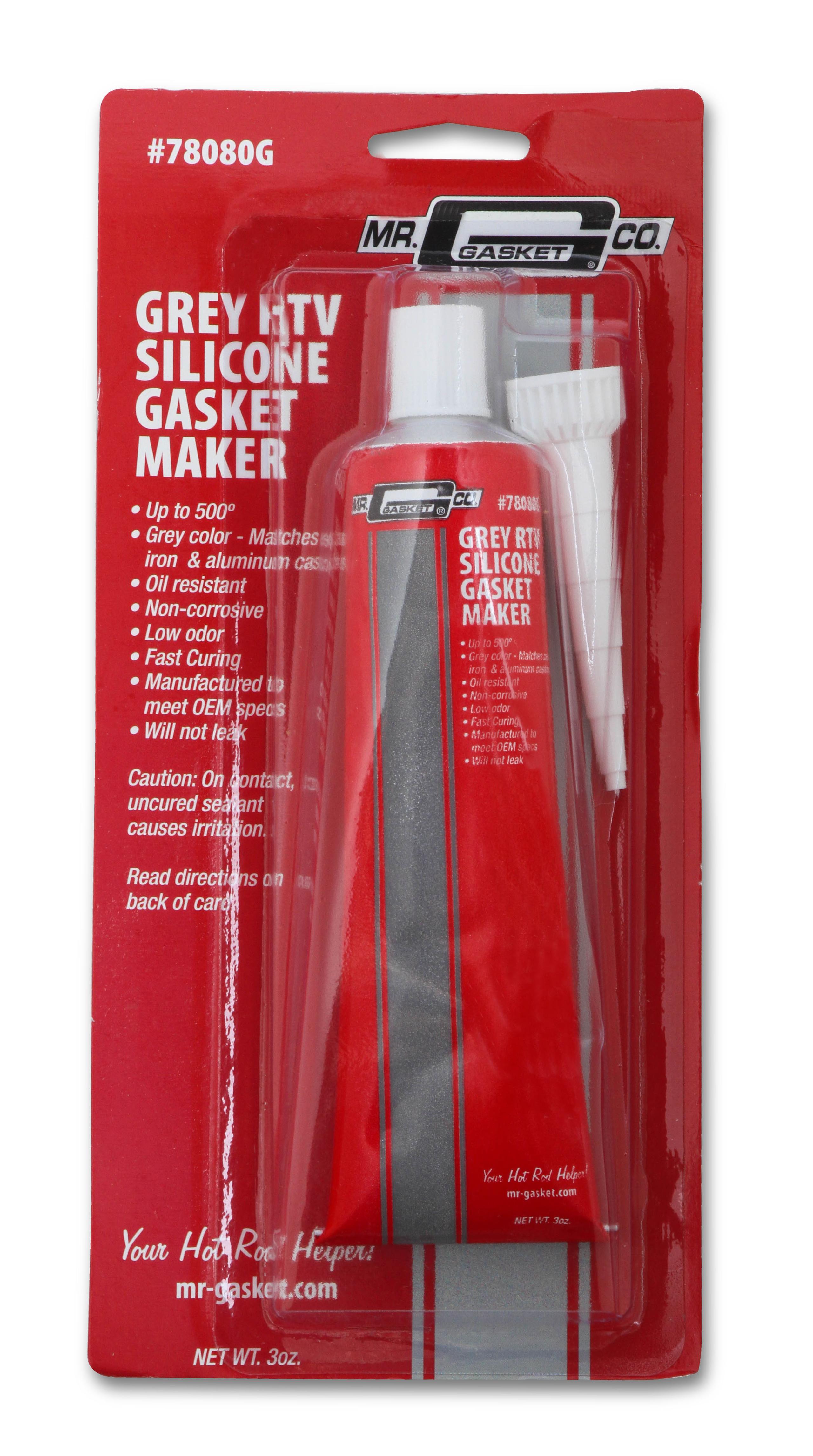 Mr. Gasket Silicone RTV - Grey - 3 Oz. Tube.  - 78080G