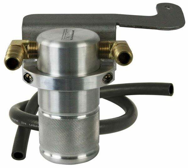 Moroso 2011-2014 Mustang 5.0L Small Body Air-Oil Separator for Roush/VMP Superchargers (Brushed)