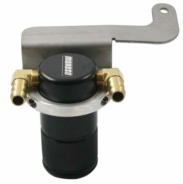 Moroso 2011-2014 Mustang 5.0L Small Body Air-Oil Separator for Roush/VMP Superchargers (Black)