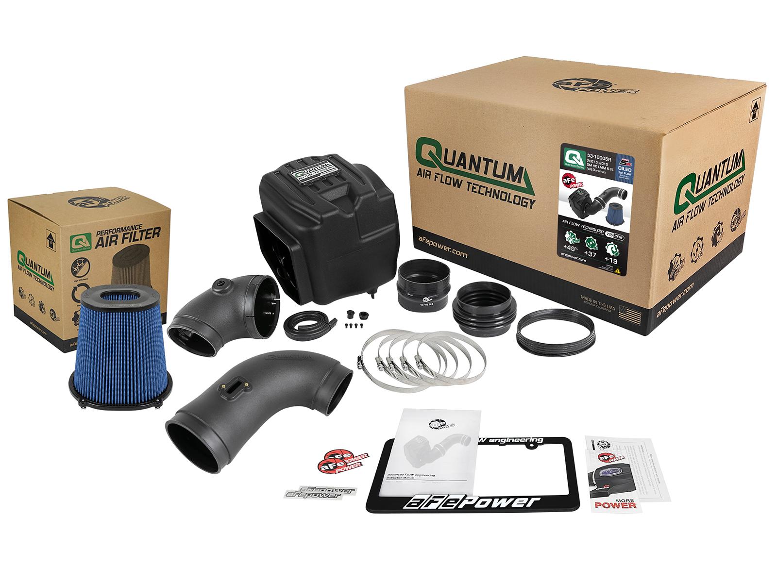 AFE QUANTUM Cold Air Intake System w/ Pro 5R Media (2007-2010 Silverado 2500 HD, Silverado 3500 HD, Sierra 2500 HD, Sierra 3500 HD) - 53-10005R