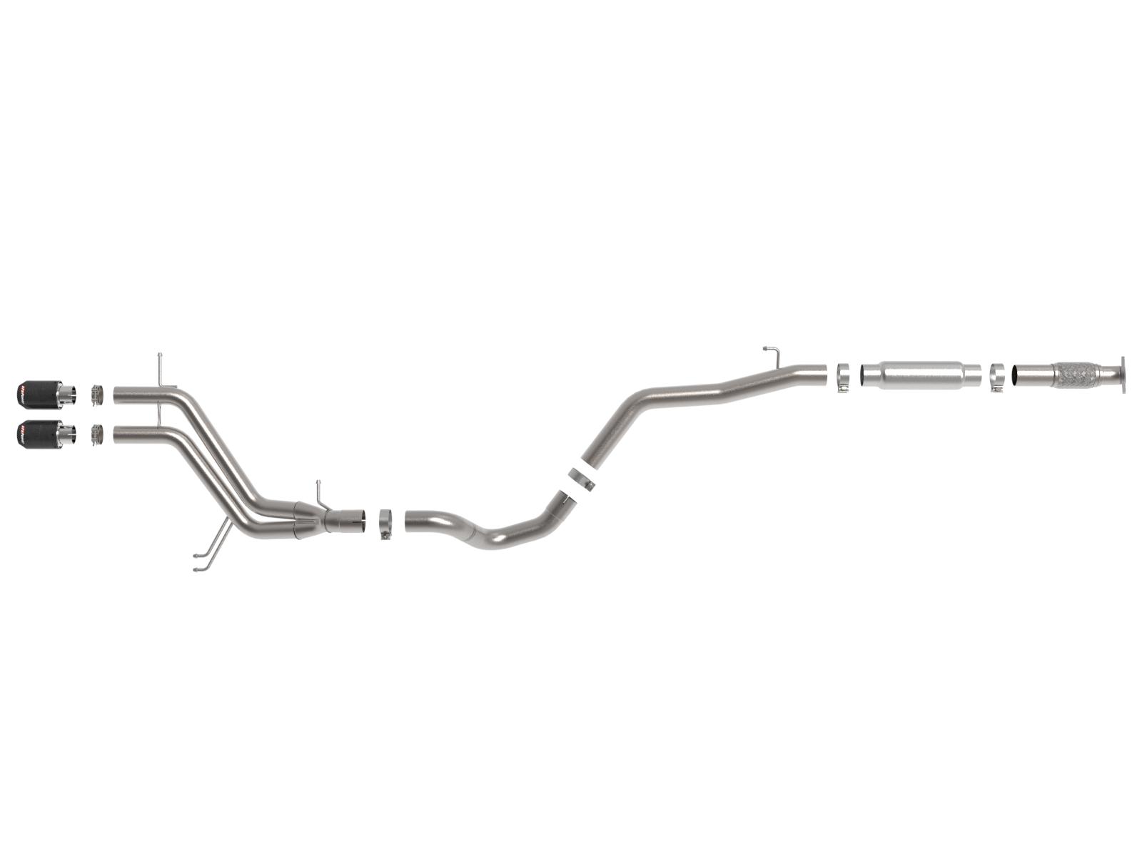AFE Takeda Cat-Back Exhaust System w/ Dual Rear-Exit Carbon Fiber Tip (2013-2017 Veloster) - 49-37018-C