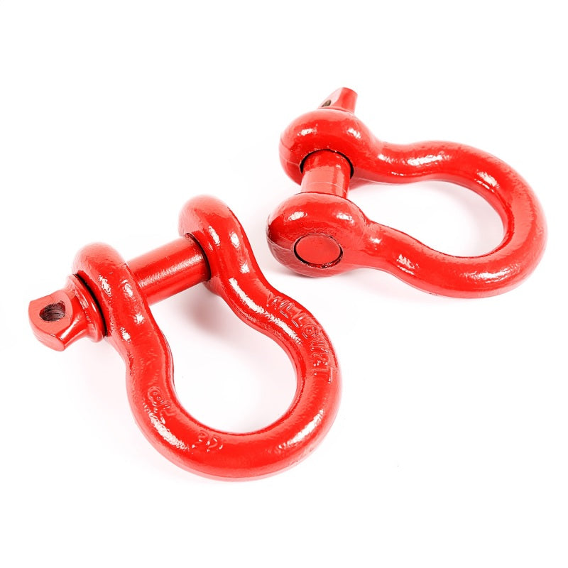 Rugged Ridge D-Ring Shackle Kit 7/8 Inch Red Steel Pair - 11235.13