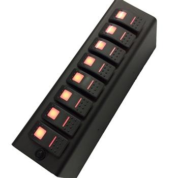 sPOD Add On Amber LED 8-Switch Panel for 09-18 Jeep Wrangler JK (for SourceSE) (2009-2017 Wrangler) - 860865