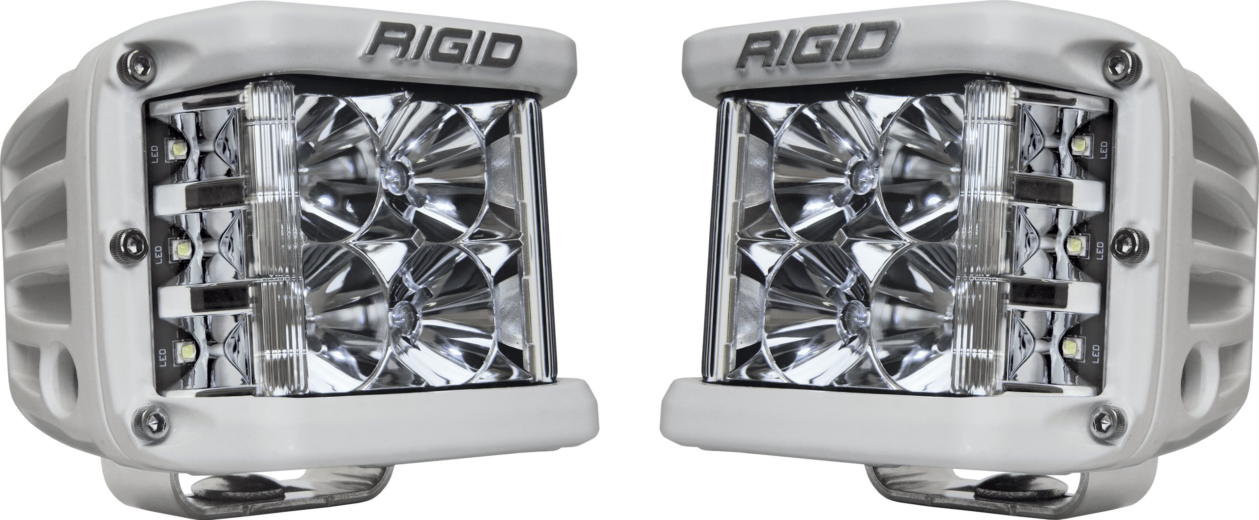 RIGID Industries Rigid D-Ss Pro Side Shooter, Flood Optic, Surface Mount, White Housing, Pair - 862113