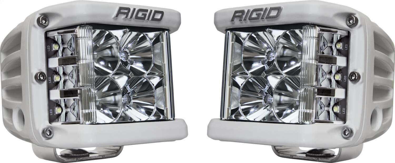 RIGID Industries Rigid D-Ss Pro Side Shooter, Flood Optic, Surface Mount, White Housing, Pair - 862113
