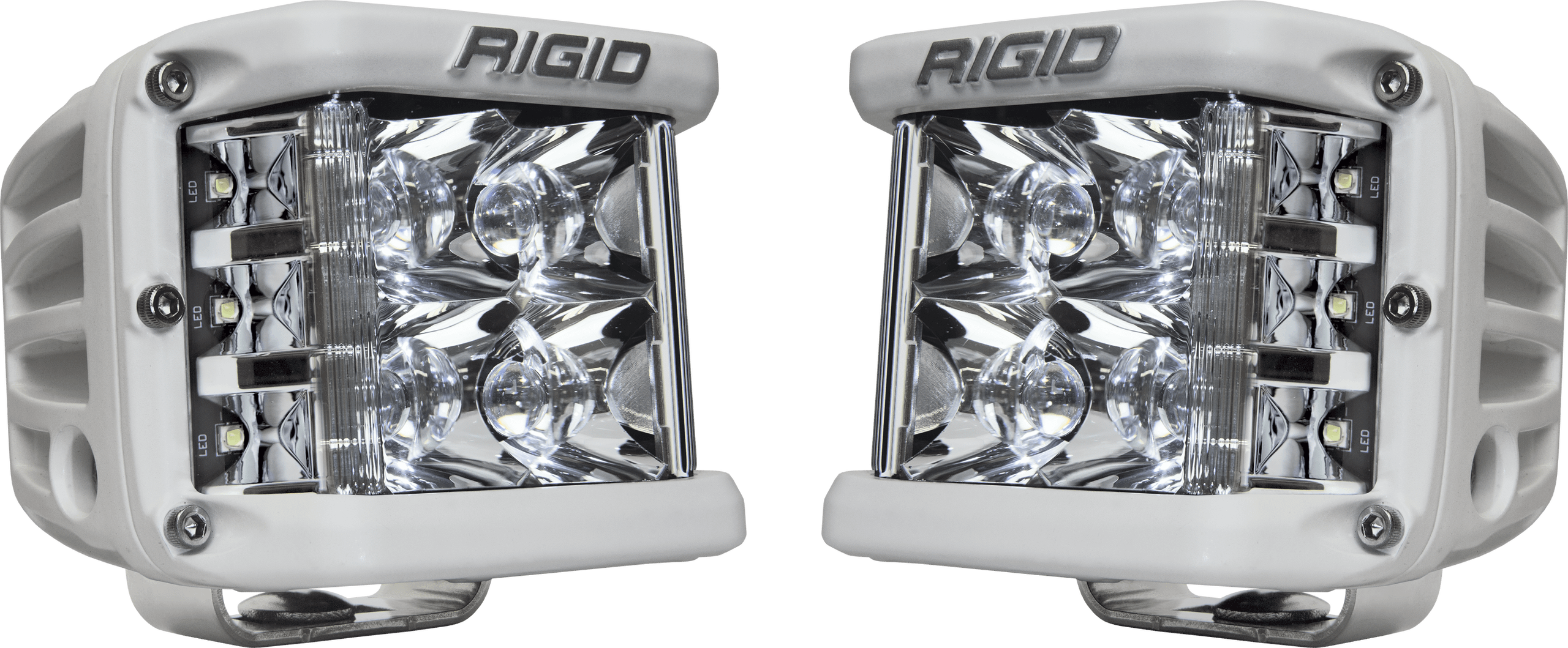RIGID Industries Rigid D-Ss Pro Side Shooter, Spot Optic, Surface Mount, White Housing, Pair - 862213