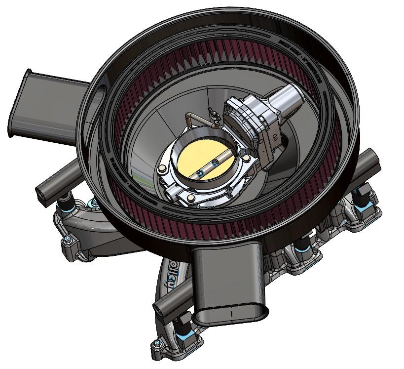 Holley RetroFilter Drive-By-Wire Air Cleaner - 14-Inch Diameter
 - Dual Snorkel - Chrome - 120-520