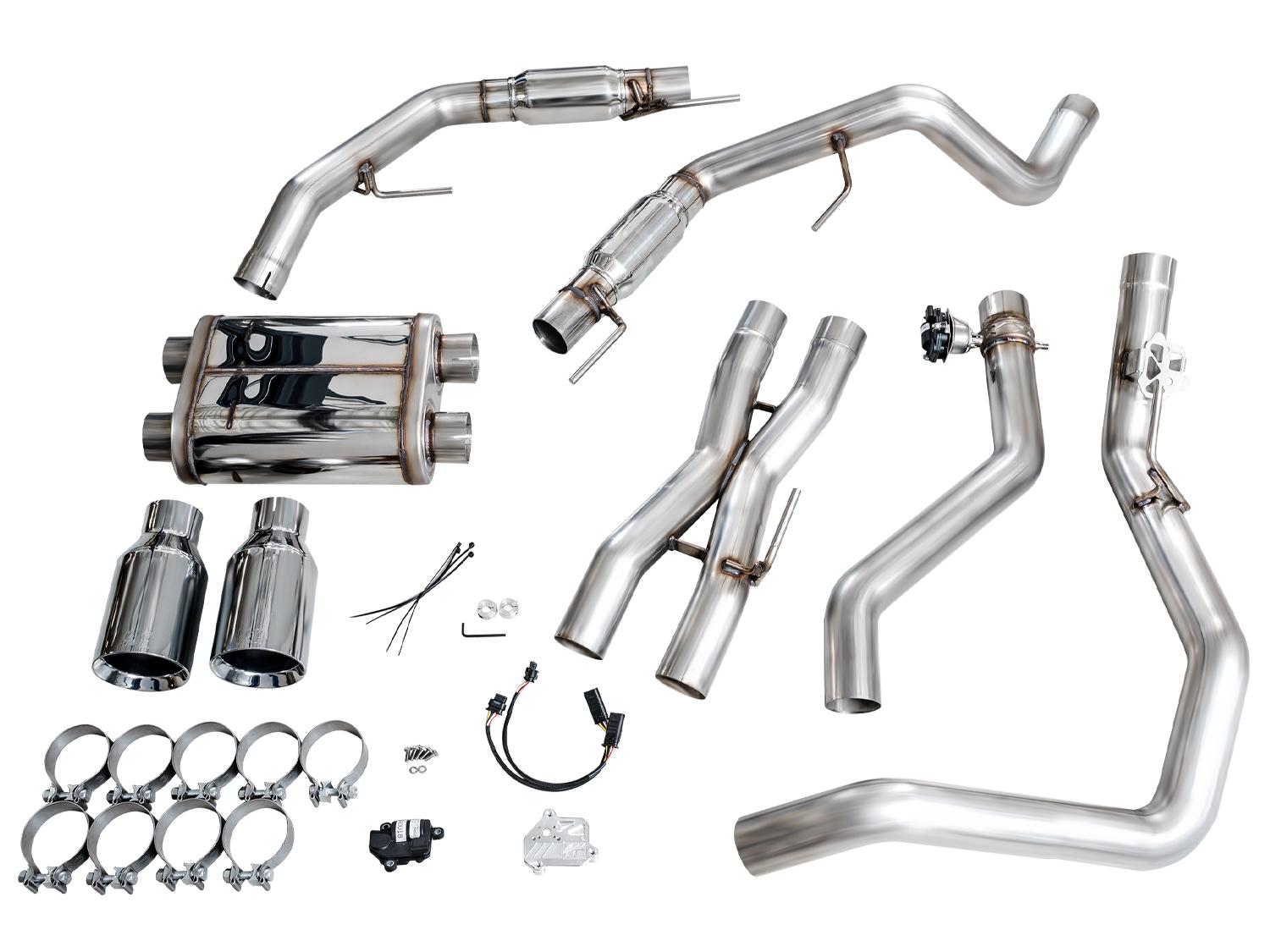 AWE SwitchPath Exhaust - Chrome Silver Tips (2021-2023 F-150 Raptor 3.5L) - 3025-32356