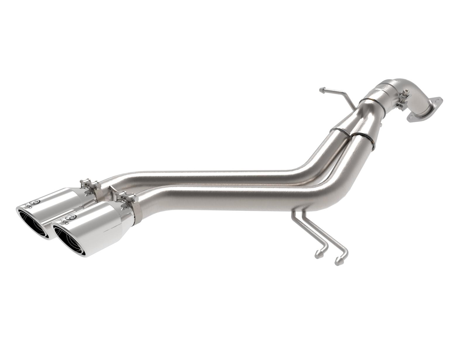 AFE Takeda 3 IN to 2-1/2 IN 304 Stainless Steel Axle-Back Exhaust w/ Polished Tip (2013-2017 Veloster) - 49-37019-P