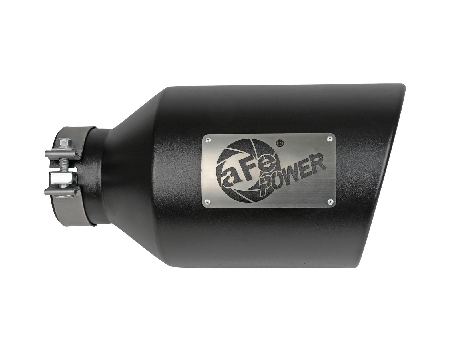 AFE MACH Force-Xp 409 Stainless Steel Clamp-on Exhaust Tip Black (4 IN Inlet x 8 IN Outlet x 15 IN L) - 49T40801-B15