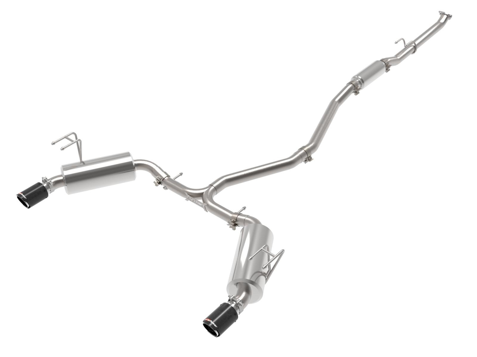 AFE Takeda 2-1/2 IN to 2-1/4 IN 304 Stainless Steel Cat-Back Exhaust System Carbon (Honda Civic 2022 L4-1.5L (t)) - 49-36628-C