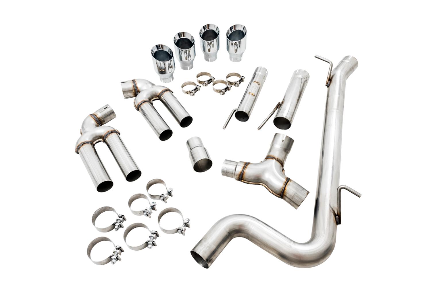 AWE Track Edition Exhaust for Audi 8V S3 - Chrome Silver Tips, 102mm - 3015-42142