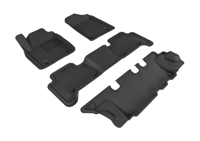 3D MAXpider 2011-2020 Infiniti QX80/QX56 Kagu 1st & 2nd & 3rd Row Floormats - Black