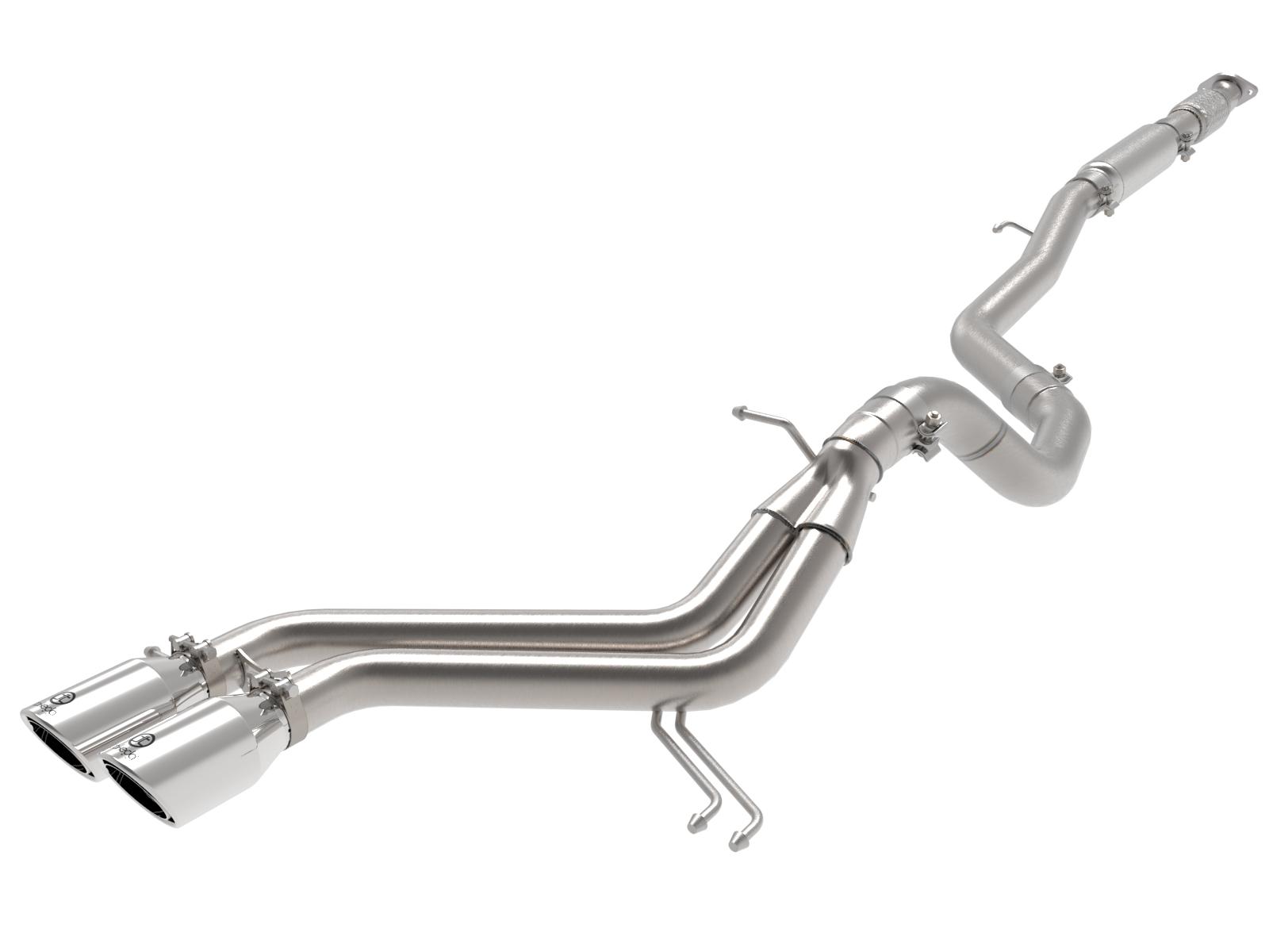 AFE Takeda Cat-Back Exhaust System w/ Dual Rear-Exit Polished Tip (2013-2017 Veloster) - 49-37018-P
