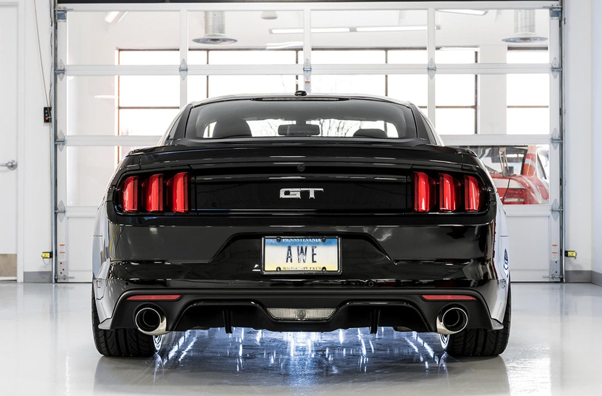 AWE 3020-32028 2015-2017 Mustang GT Non-Active Catback Exhaust Track (Chrome Tips)