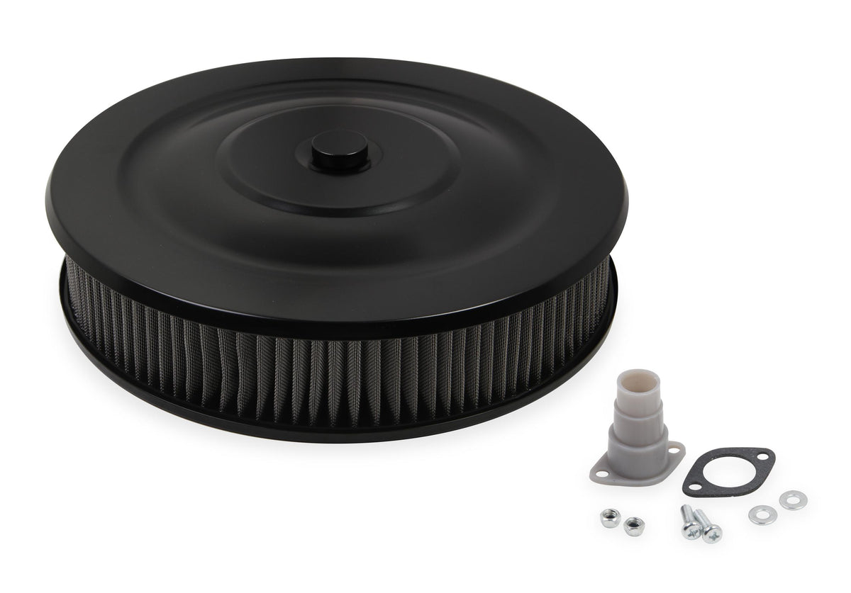 Mr. Gasket Easy Flow Air Cleaner - Flat Black Powder Coated.  - 1412G