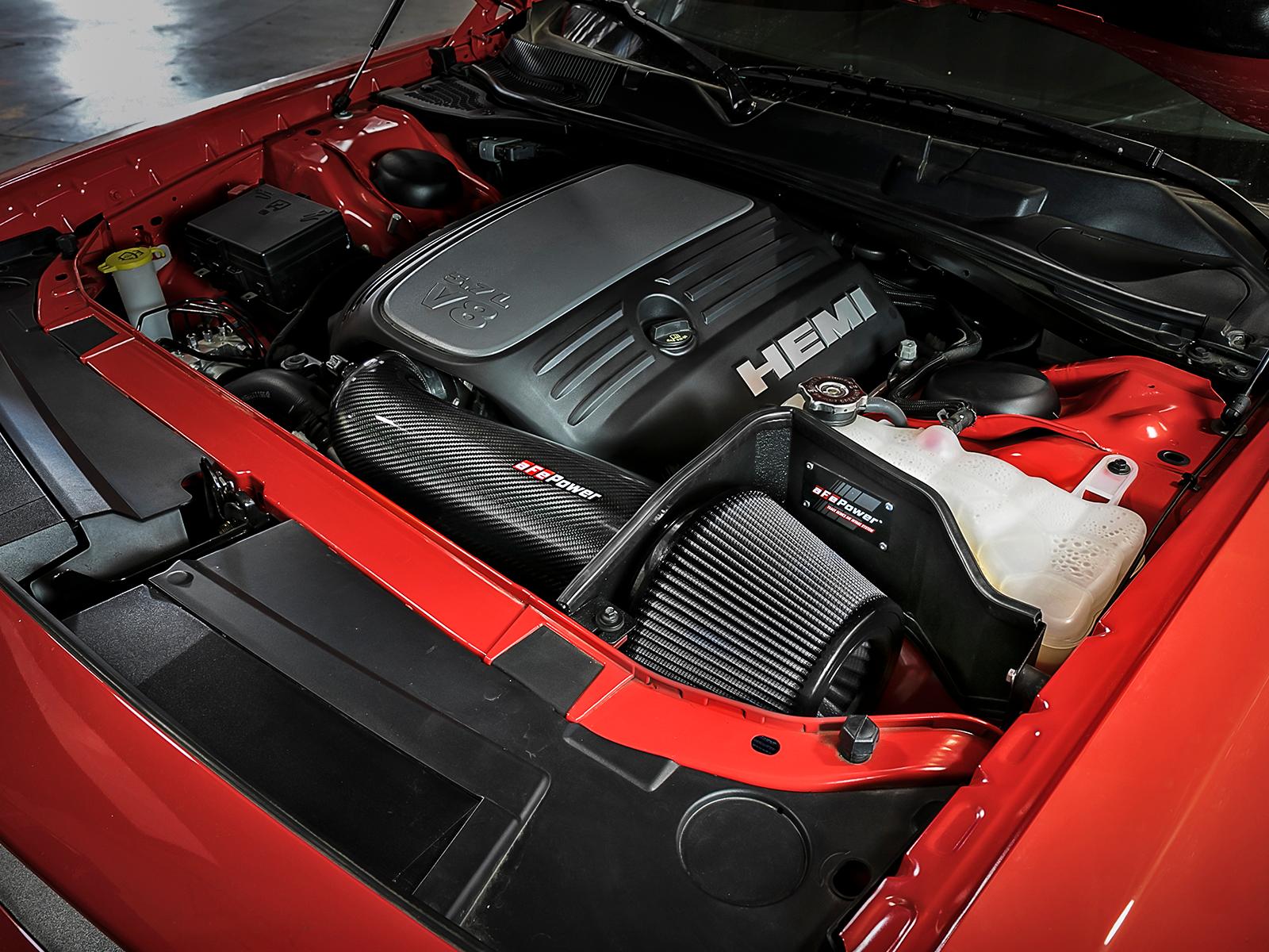 AFE Track Series Stage-2 Carbon Fiber Intake System w/ Pro DRY S Media (2011-2021 300, Challenger, Charger) - 51-12162-C