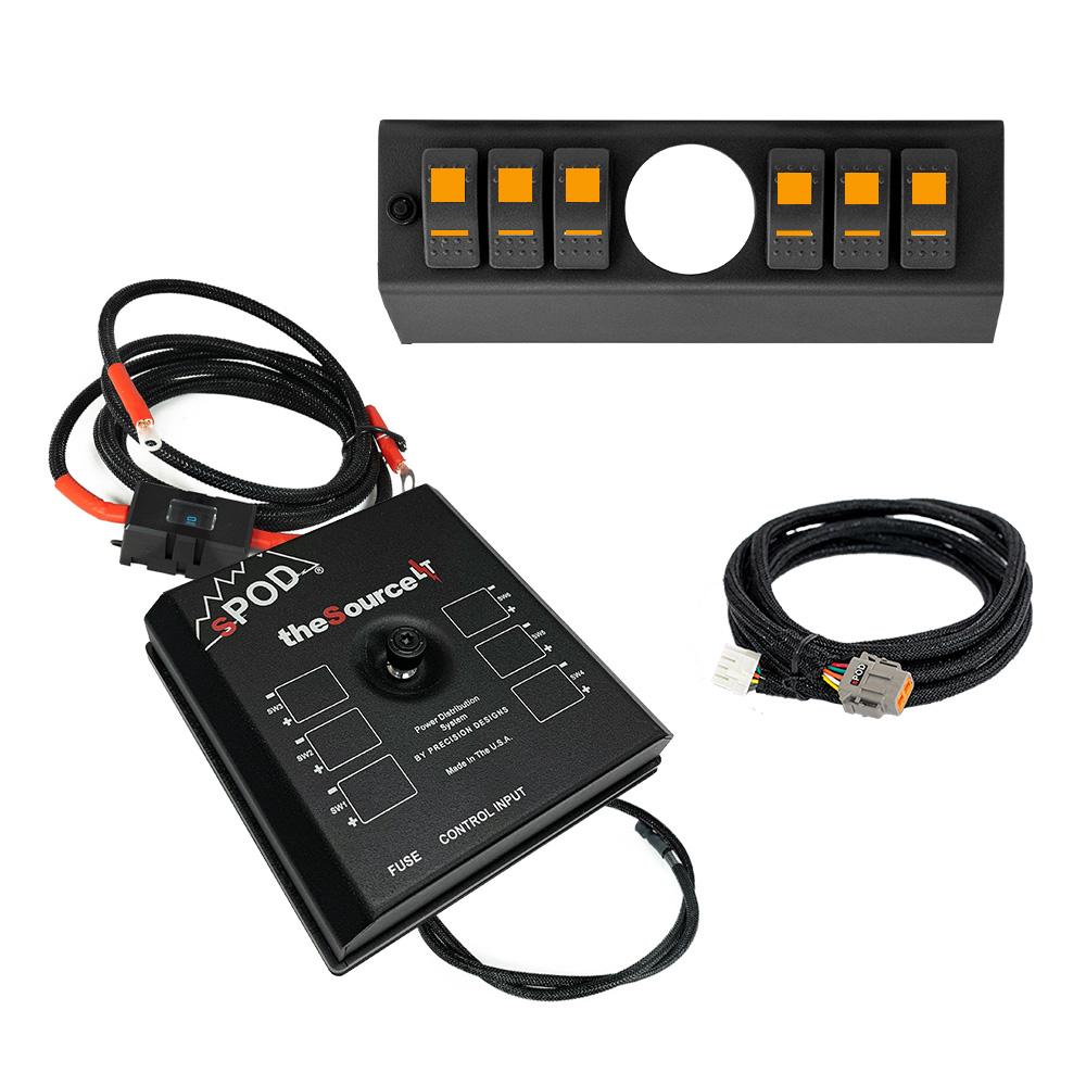 sPOD SourceLT w/ Opening (2 1/16 Inch) for AeroForce Gauge and Amber LED Switch Panel for JK 2007-2008 - 873065