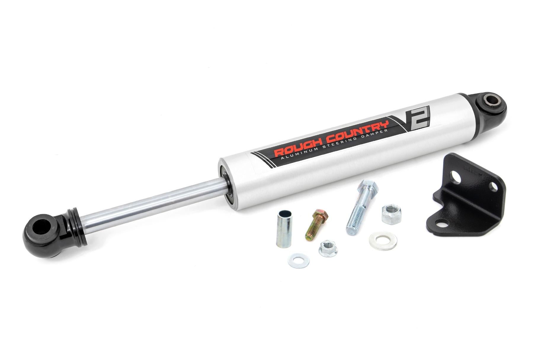 Rough Country V2 Steering Stabilizer Relocation Bracket 07-18 Jeep Wrangler JK Rough Country - 8730670