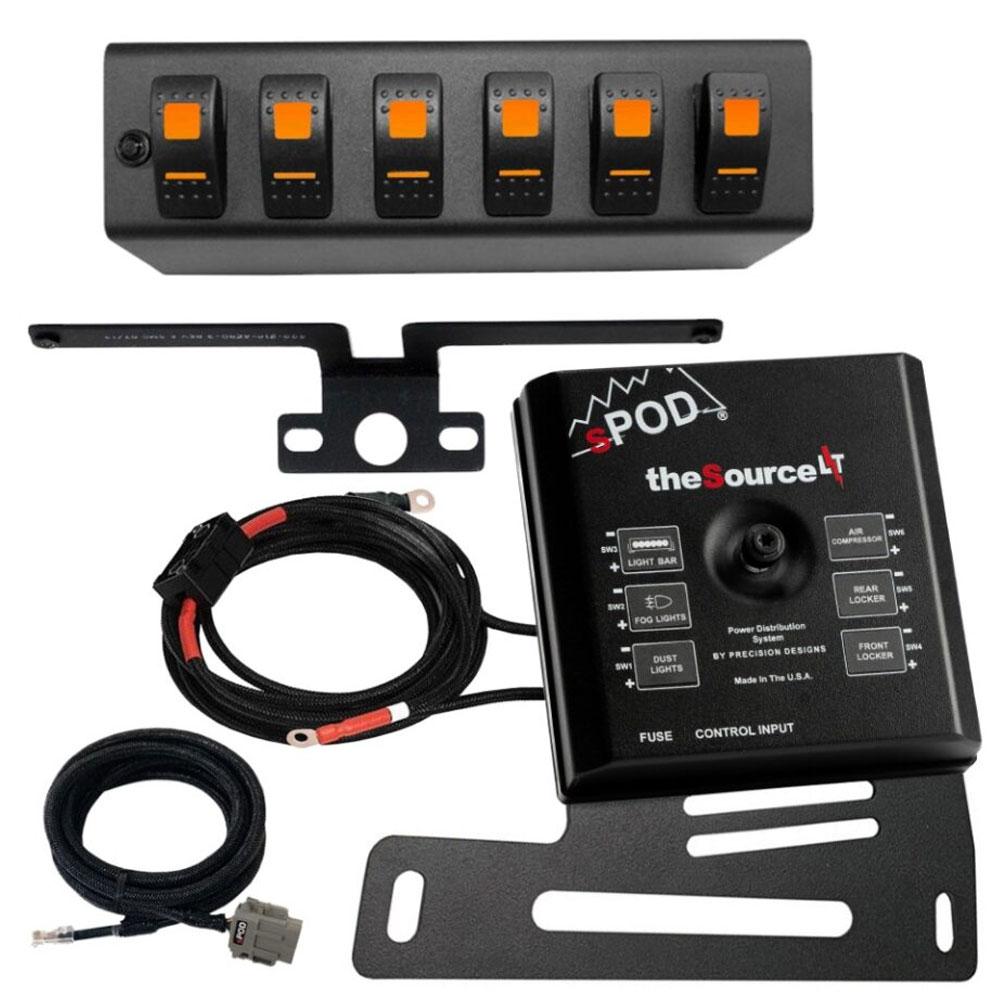 sPOD SourceLT w/ Green LED Switch panel for JK 2007-2008 (2007-2008 Wrangler) - 873160