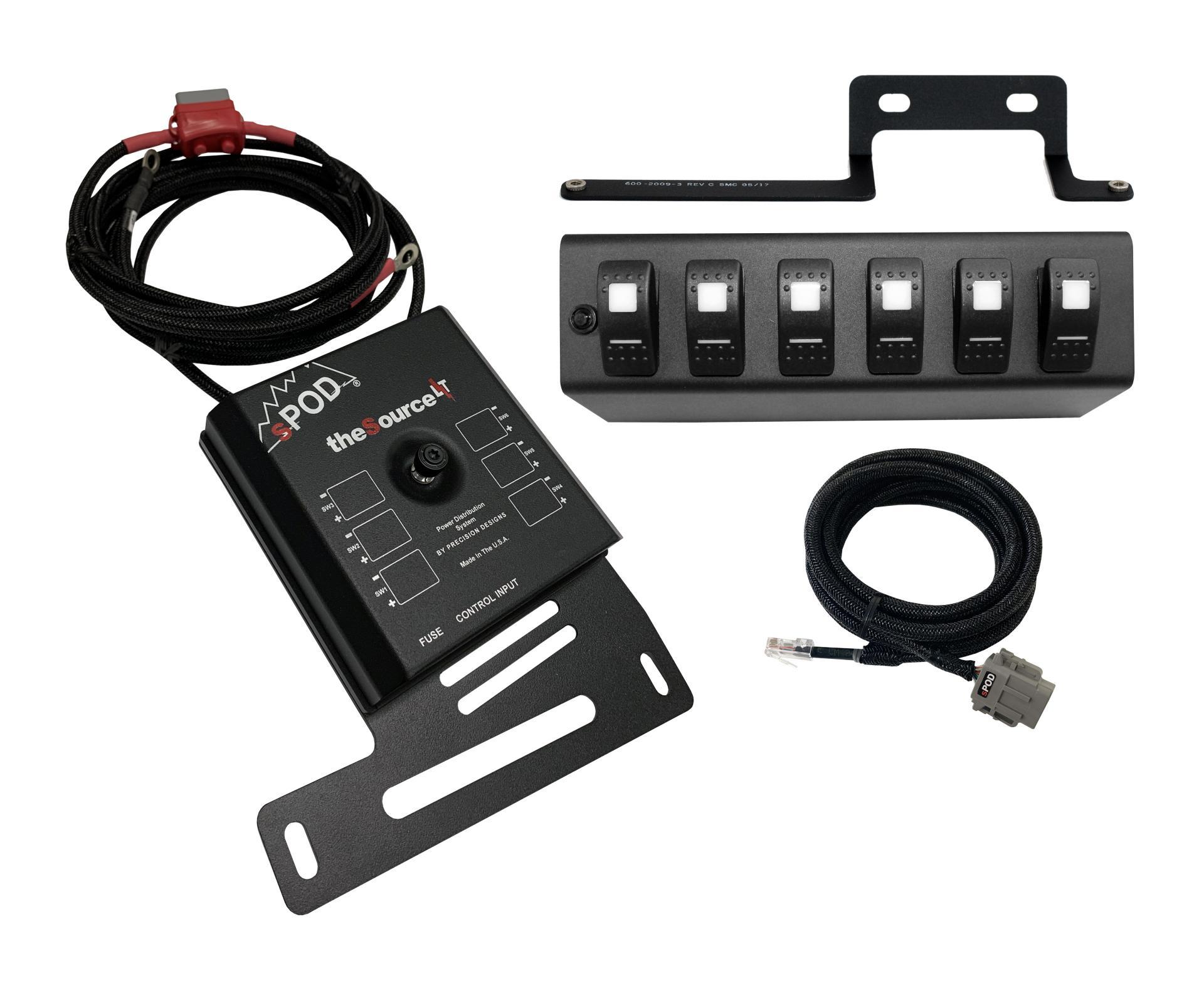 sPOD SourceLT w/ Red LED Switch panel for JK 2009-2018 (2009-2018 Wrangler, Wrangler JK) - 873190