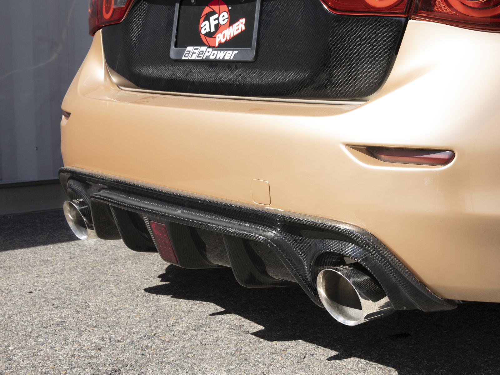 AFE Takeda 2-1/2 IN 304 Stainless Steel Cat-Back Exhaust System w/ Polished Tips (2014-2015 Q50 3.7) - 49-36136-P