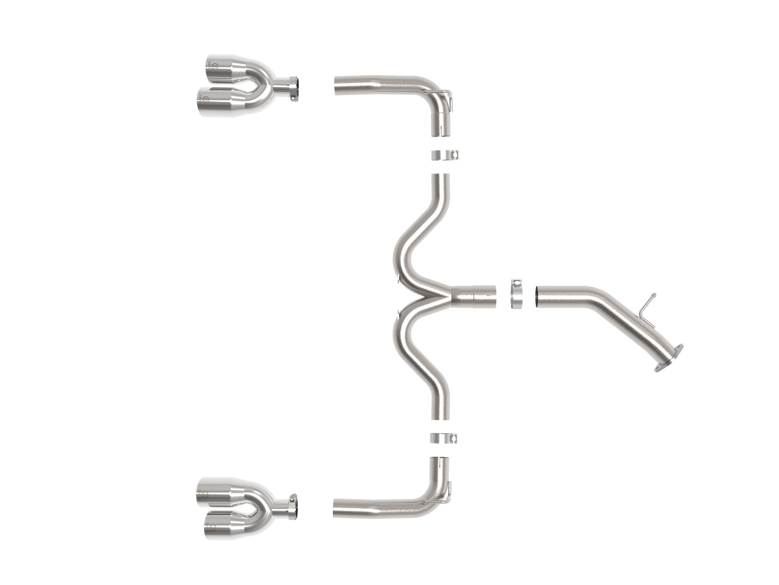 AFE Takeda 3 IN to 2-1/2 IN 304 Stainless Steel Axle-Back Exhaust w/ Polished Tips (2022-2024 Forte GT) - 49-37039-P