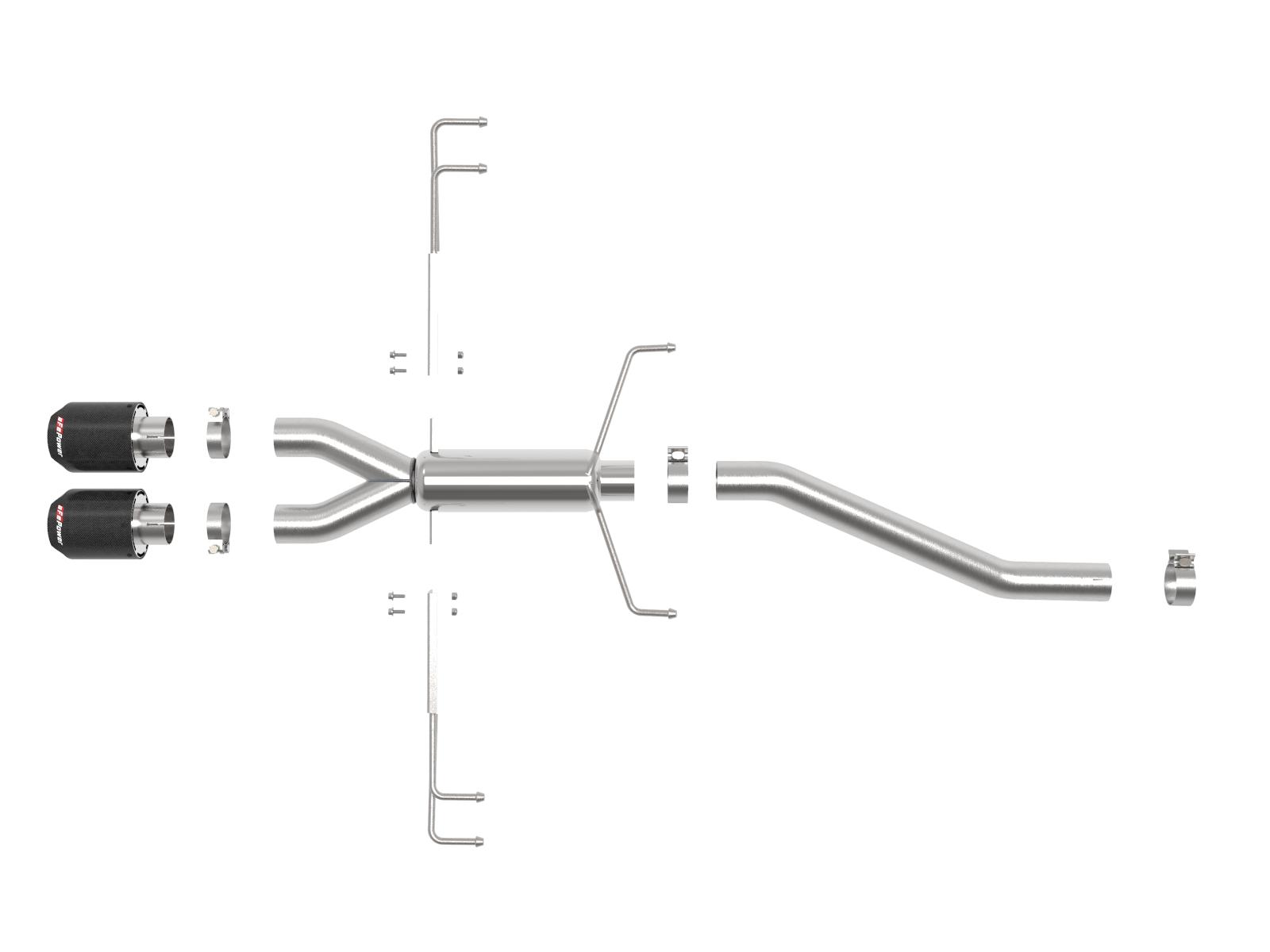 AFE Axle-Back Exhaust System (2017-2019 Honda Civic Type R L4-2.0L (t)) - 49-36626-C