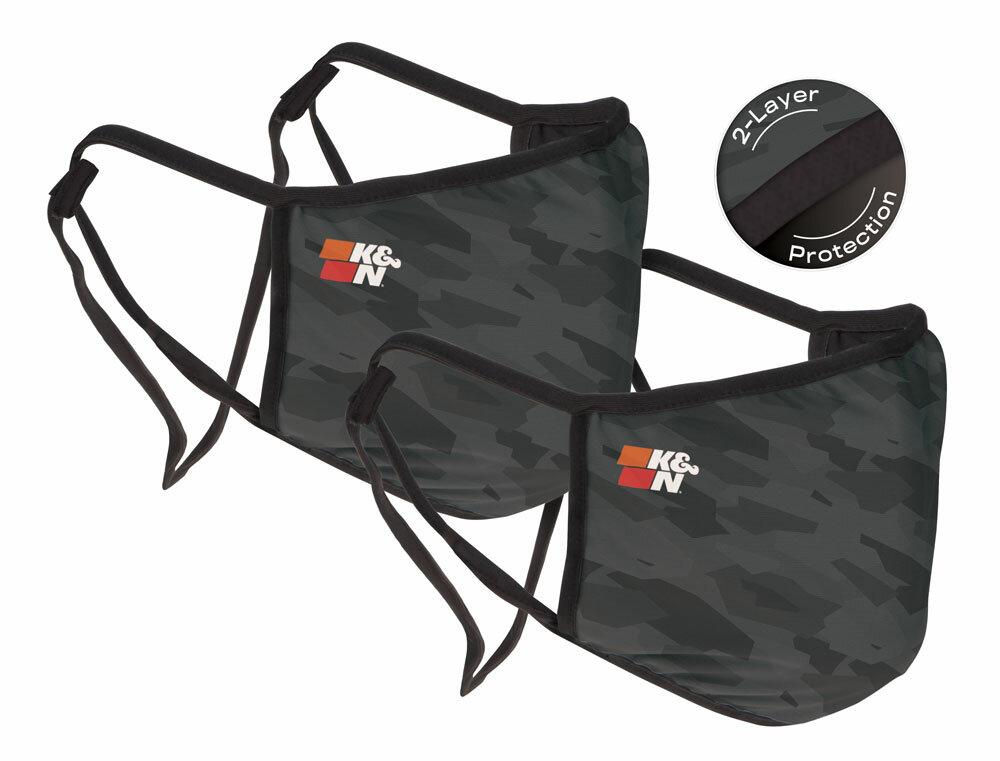 K and N Filters Face Cover 2 Layer, Camouflage, 2 Pack - 88-0520C