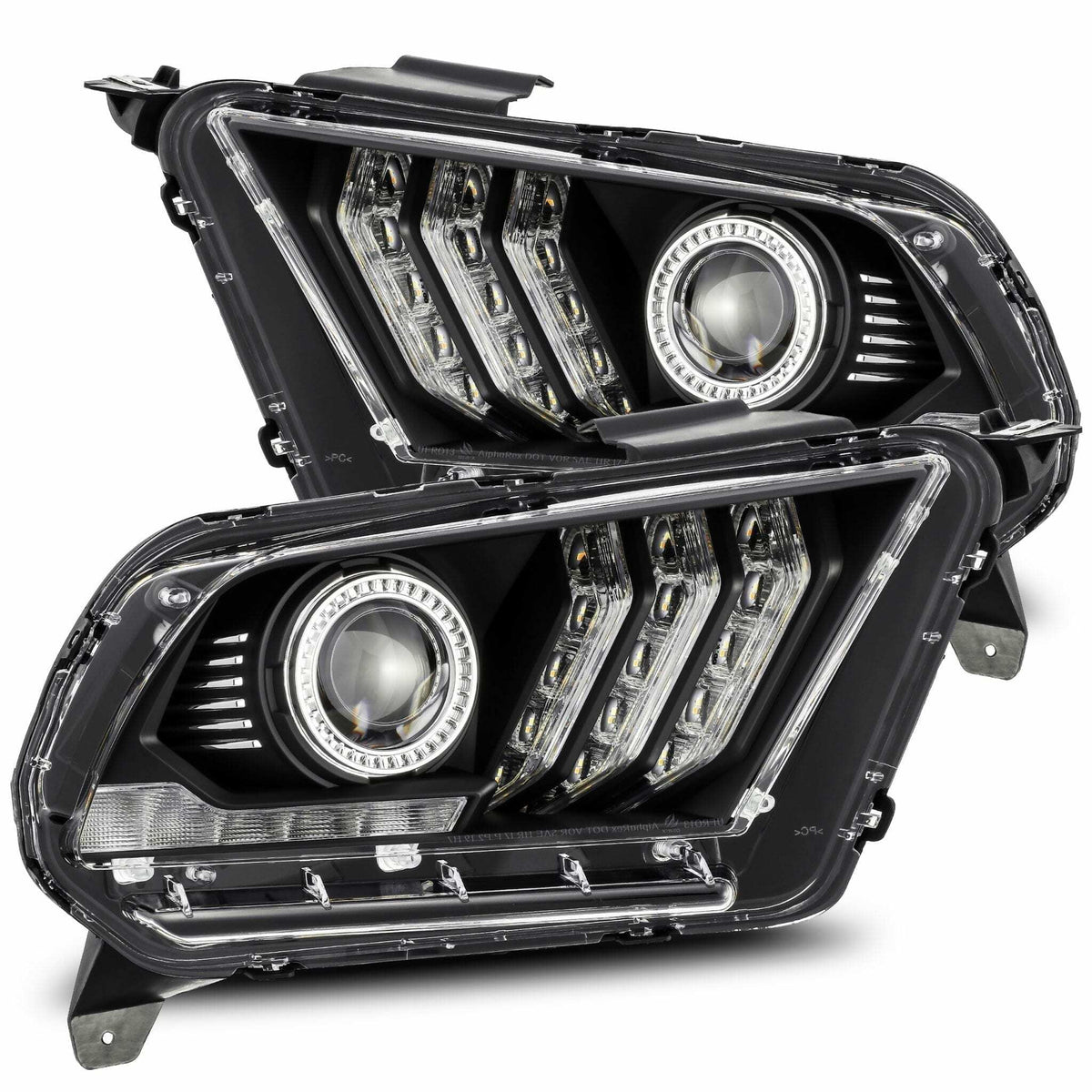 AlphaRex  Pro-Series Halogen Heads: Ford Mustang (10-14) - Gloss Black (Set) (Ford Mustang (10-14)) - 880110
