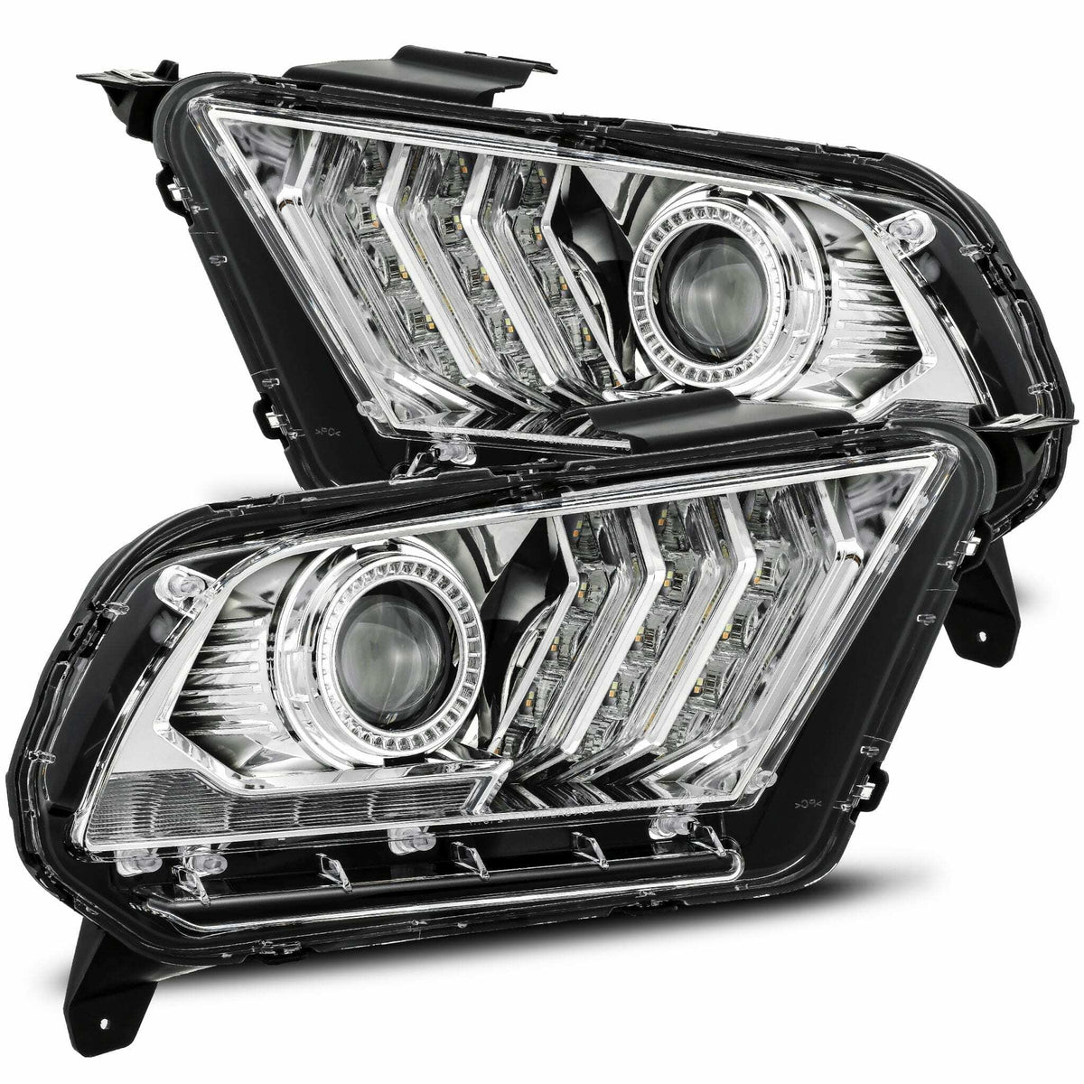 AlphaRex  Pro-Series Halogen Heads: Ford Mustang (10-14) - Chrome (Set) (Ford Mustang (10-14)) - 880111
