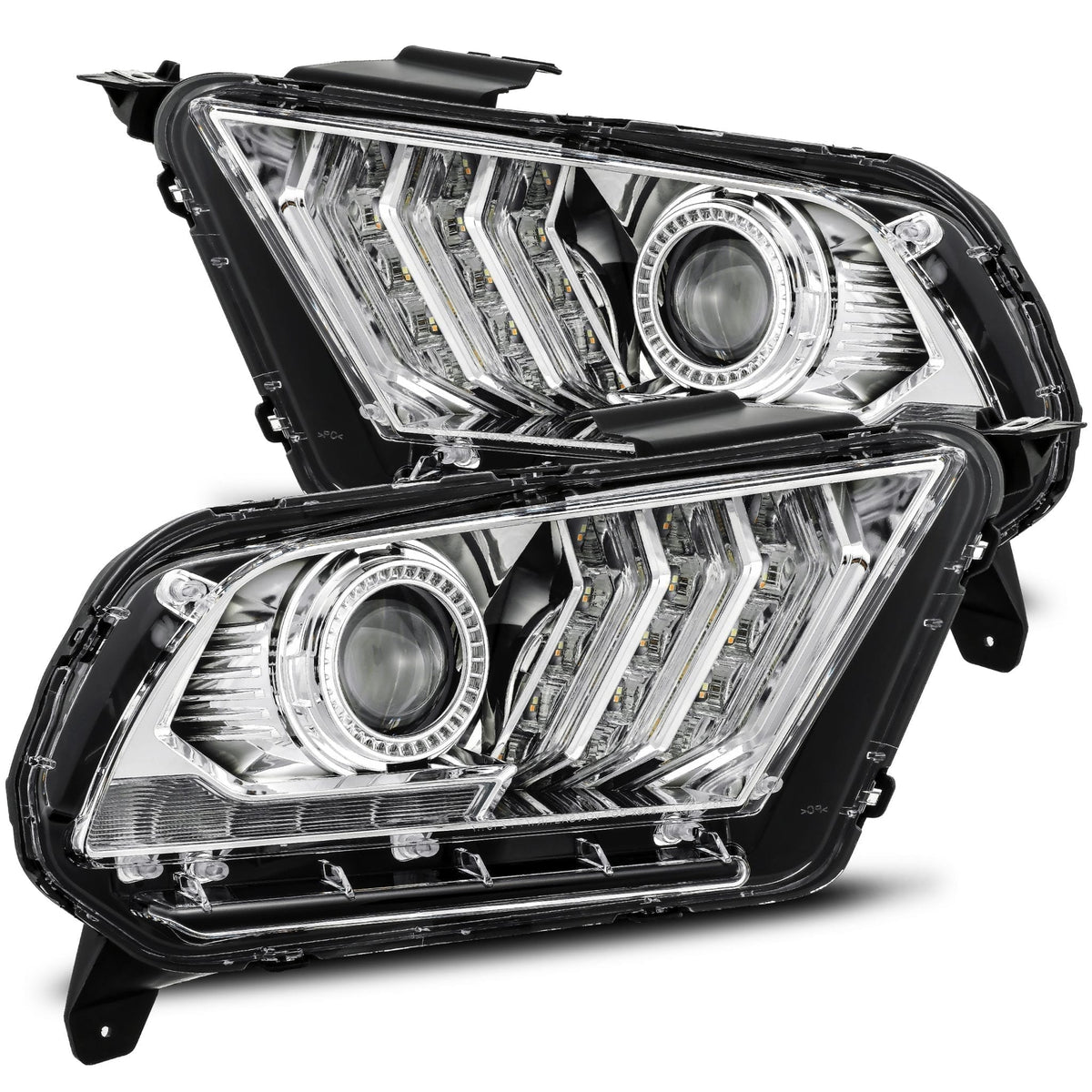 AlphaRex Luxx-Series LED Heads: Ford Mustang (10-14) - Chrome (Set) - 880117