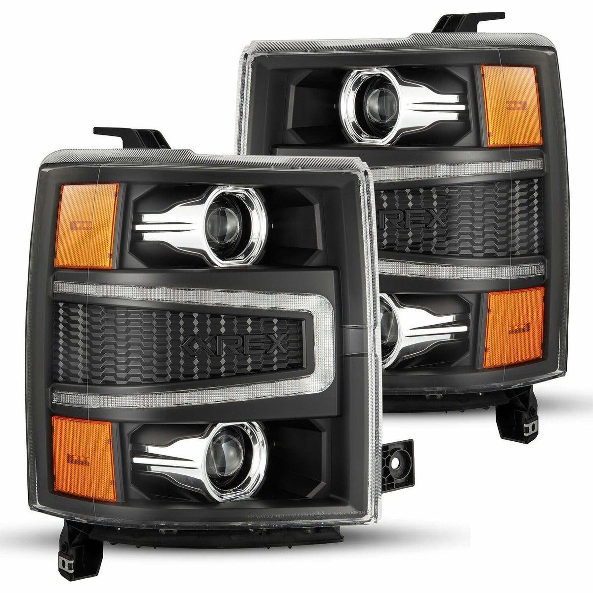 AlphaRex Projector Headlights Alpha-Black (14-15 Chevrolet Silverado) - 880245