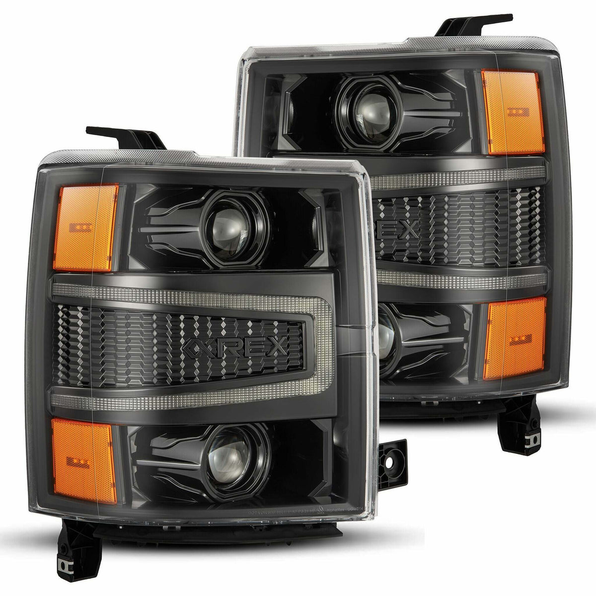 AlphaRex Projector Headlights Alpha-Black (14-15 Chevrolet Silverado) - 880247