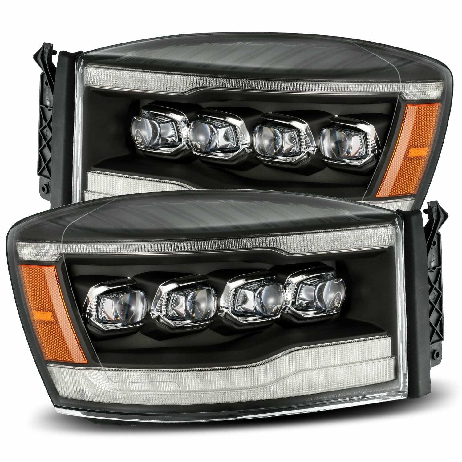 AlphaRex Led Projector Headlights Plank Style Design Black (2006-2009 Ram 1500, Ram 2500, Ram 3500) - 880536