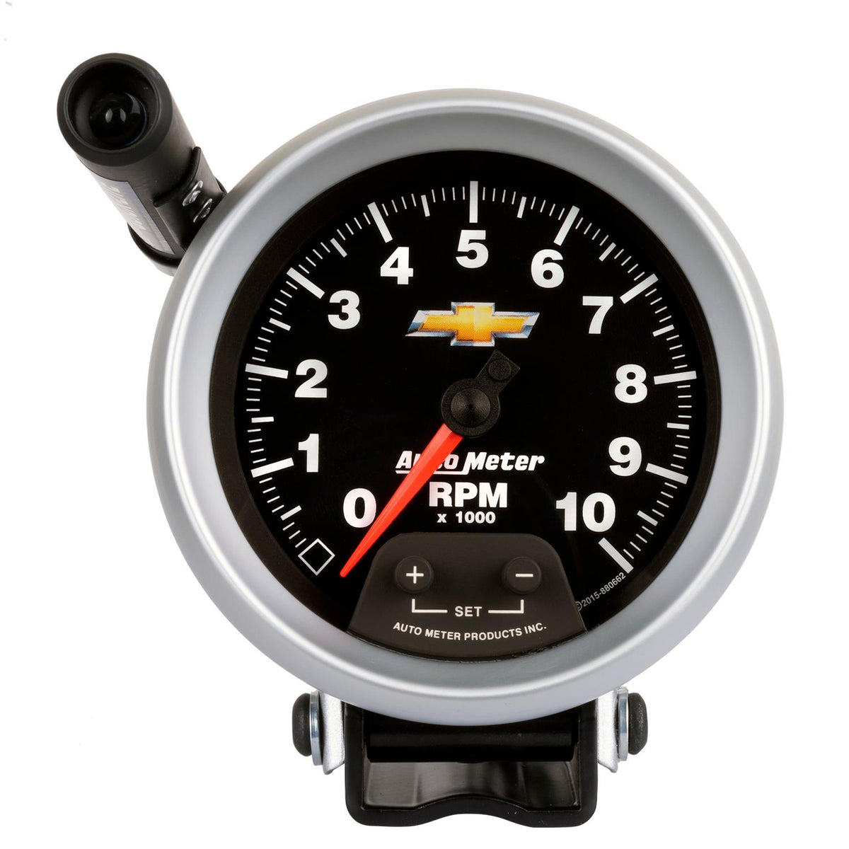 Auto Meter 3-3/4" PEDESTAL TACHOMETER, 0-10,000 RPM, CHEVY GOLD BOWTIE - 880662