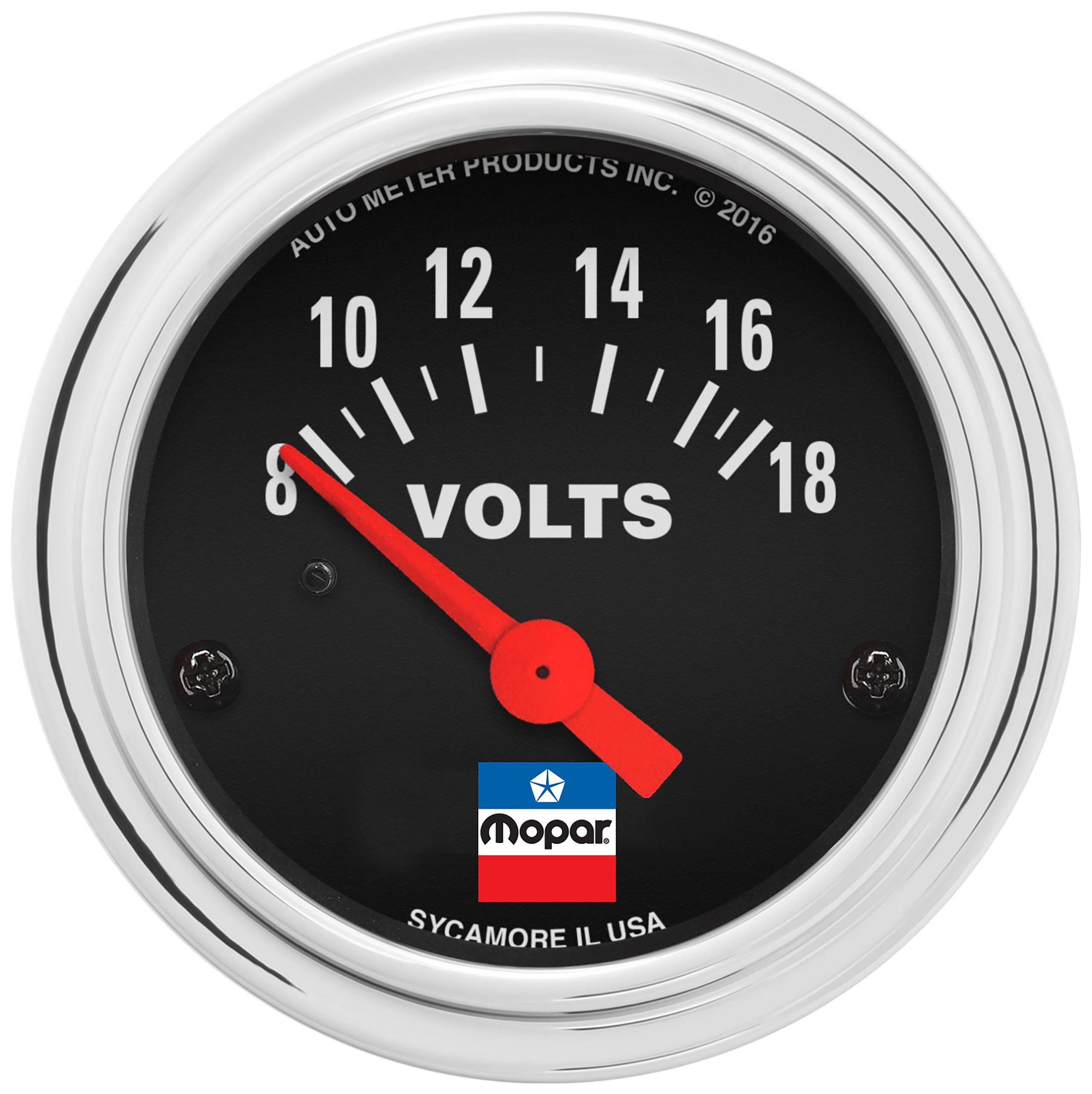 Auto Meter 2" VOLTMETER, 8-18 VOLTS, MOPAR CLASSIC - 880788