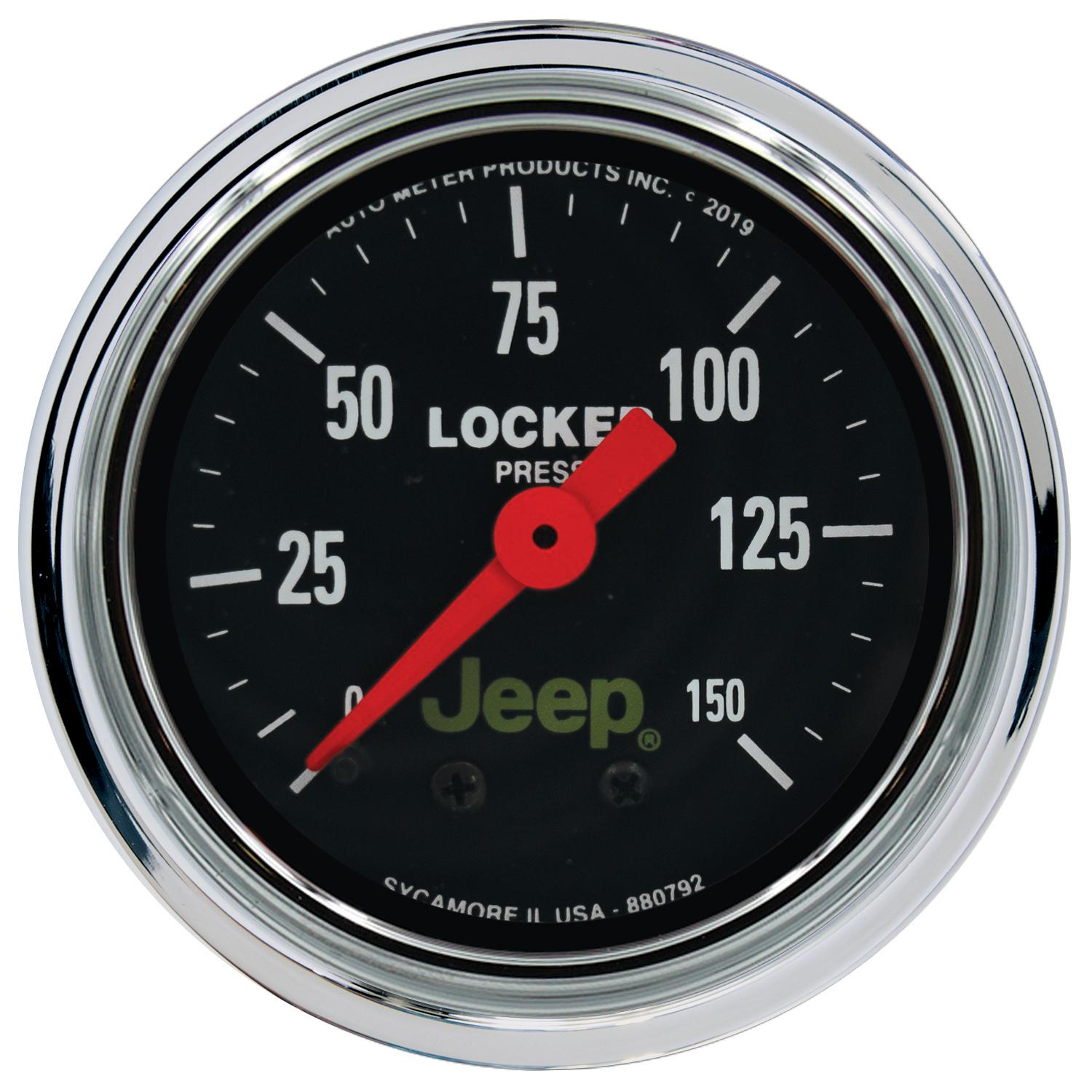 Auto Meter 2-1/16" AIR LOCKER PRESSURE, 0-150 PSI, JEEP - 880792