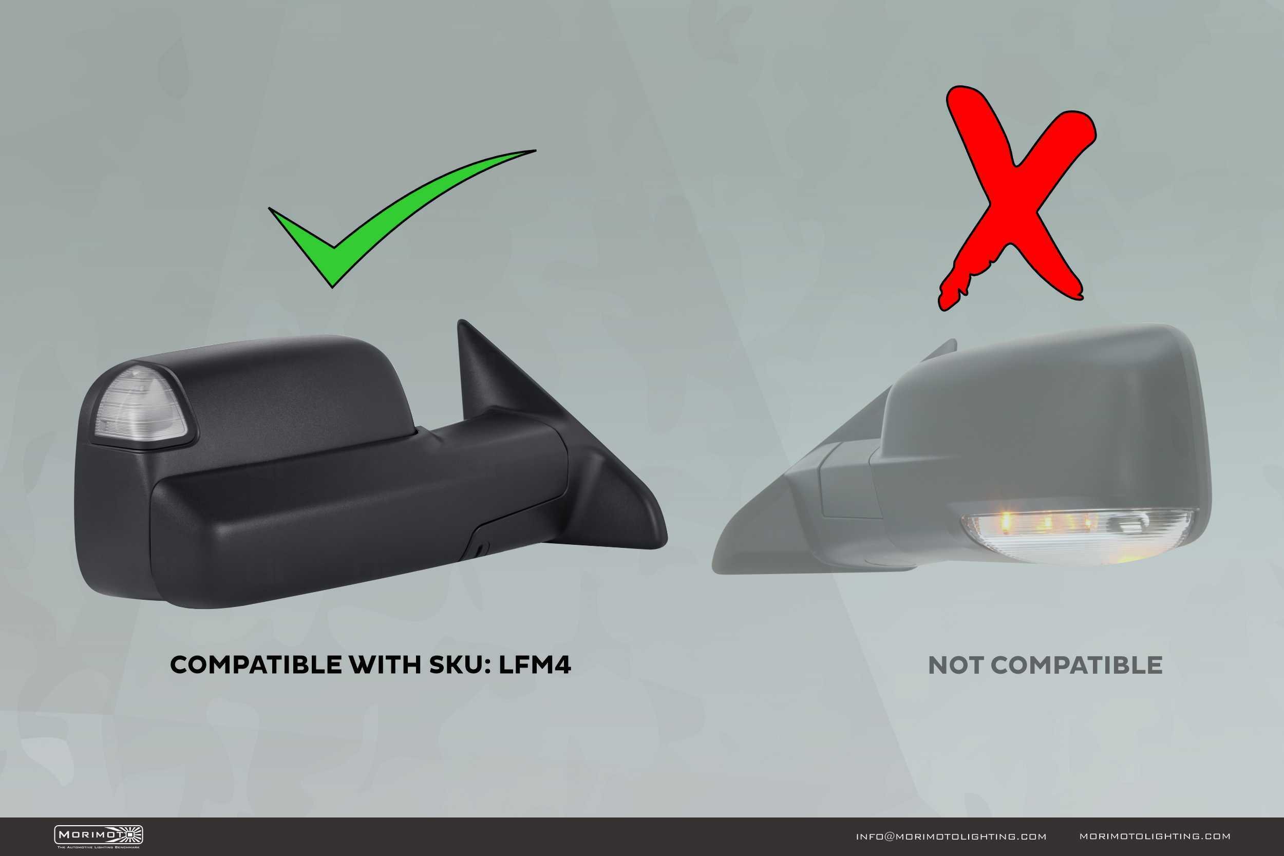 Morimoto XB LED Mirror Lights: Dodge Ram (09-18 / Top Corner / Pair) - LFM4