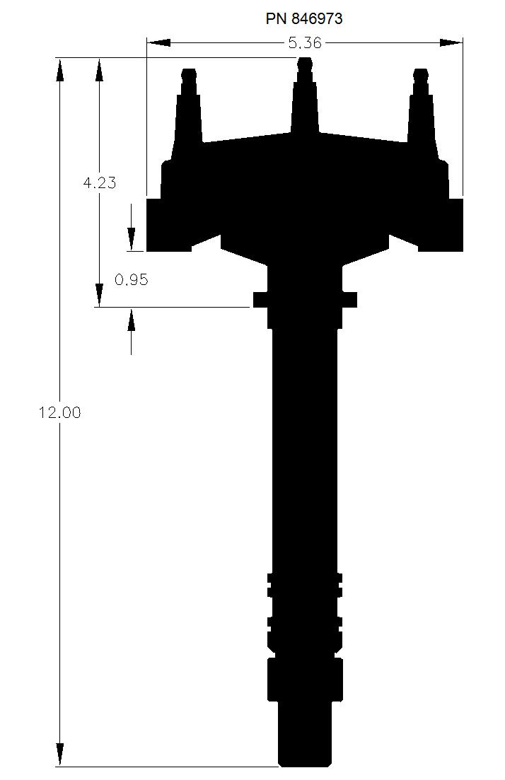 Black Chevy Low-Profile Crank Trigger Distributor.  - 846973