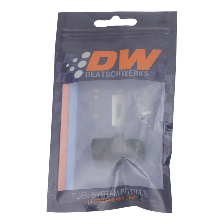 DeatschWerks 6AN Male Flare to 3/8 Inch Male NPT Adapter, Anodized Matte Black - 6-02-0902-B
