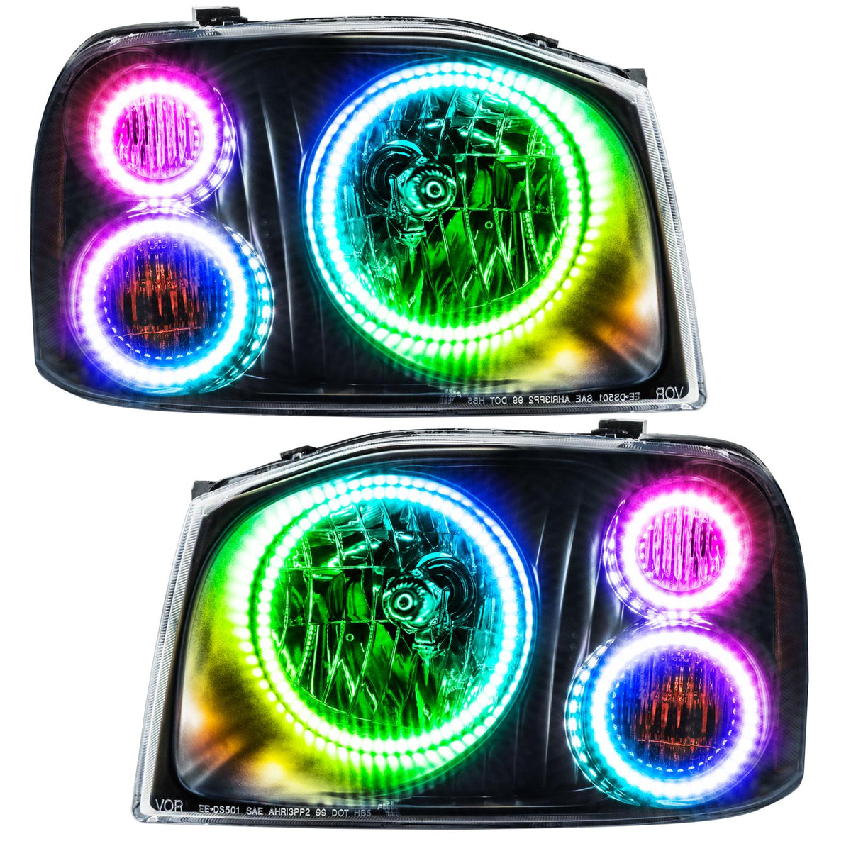 Oracle Lighting Smd Pre-Assembled Headlights, Triple Halo, Colorshift - No Controller (2001-2004 Frontier) - 8905-334
